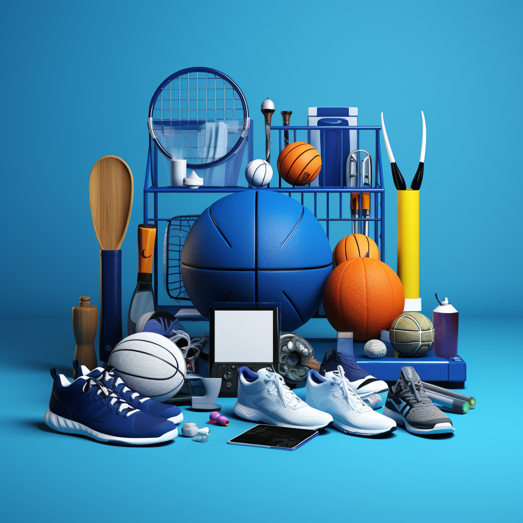 Blue and white sports equipment