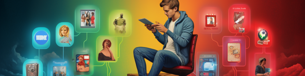 Man scrolling iPad
